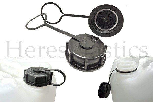 tapón sujeción correa rosca cinta retención cordón cuerda lengüeta bidon jerrican s60x6 din61 tether linea junta tapa tethered