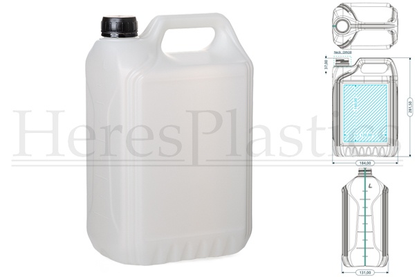 5 litres 5L jerrycan canister container packaging hdpe filling non stackable lightweight