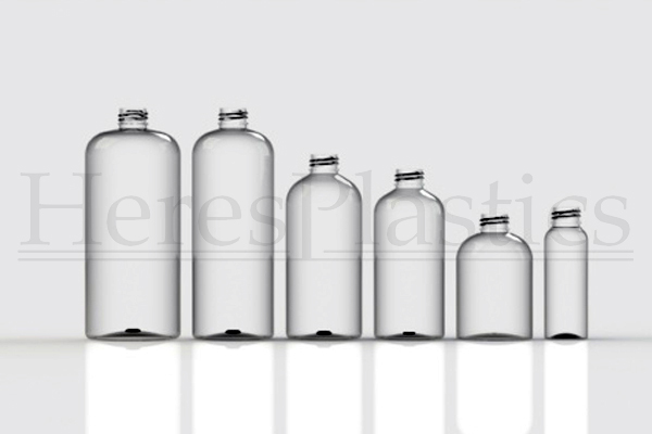 boston round plastic pet bottle glass